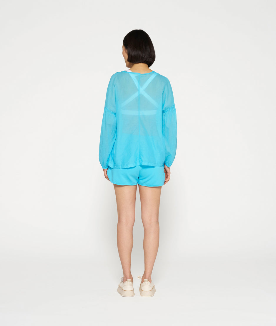 balloon sleeve blouse | laguna blue