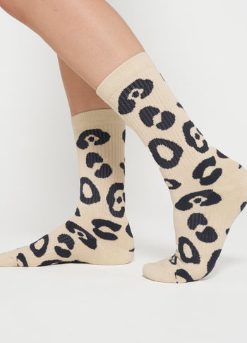 socks leopard | oyster