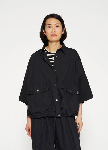 oversized utility shirt | black