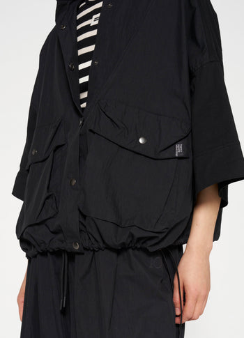 oversized utility shirt | black