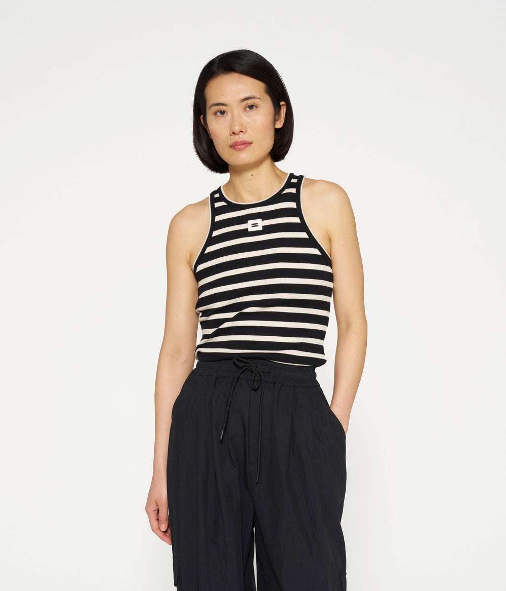 tank top rib stripes | black/light natural