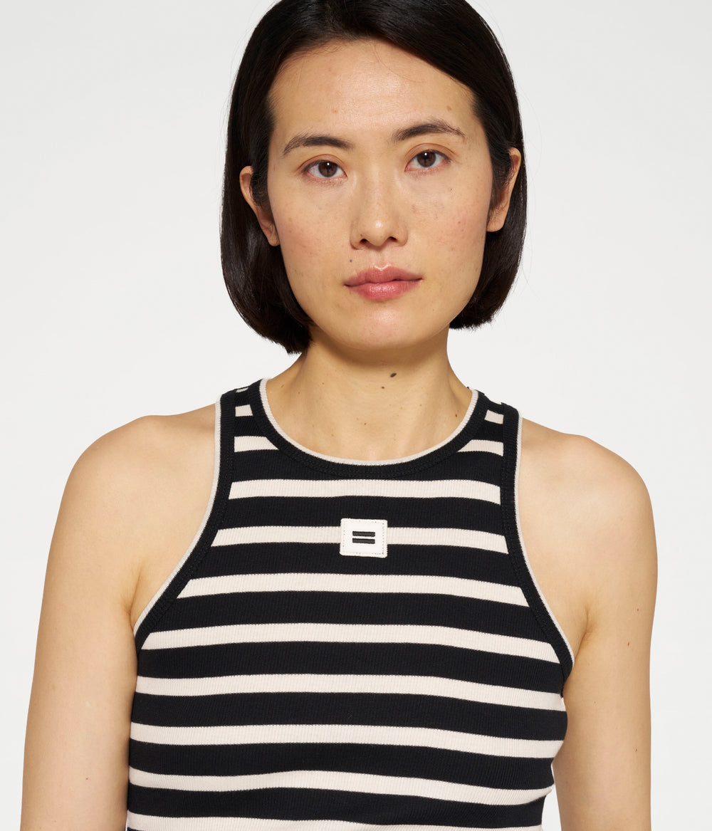 tank top rib stripes | black/light natural