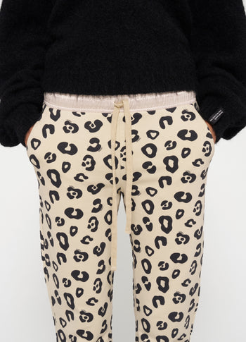 cropped jogger leopard | oyster