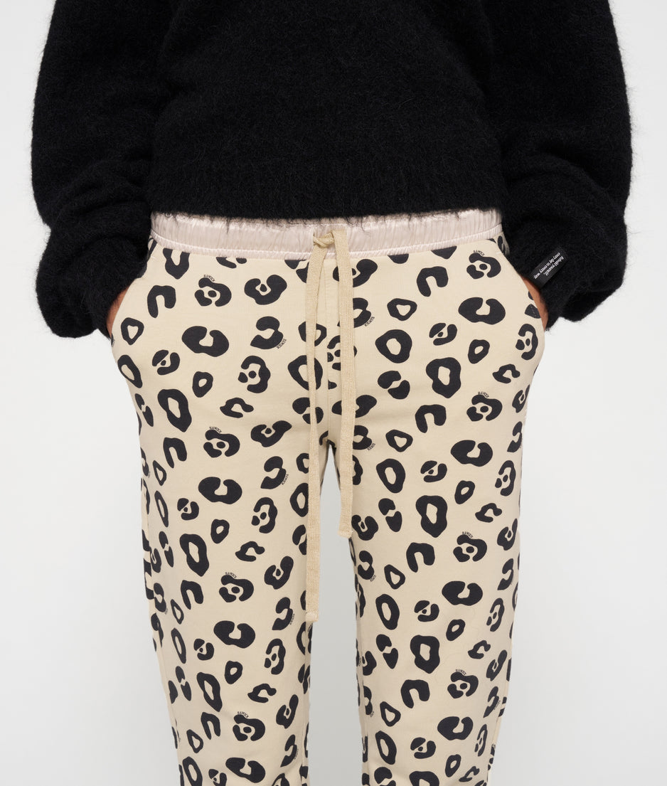 cropped jogger leopard | oyster