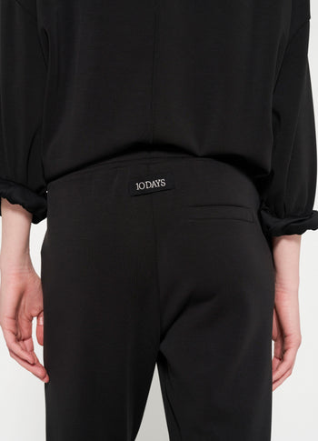 cropped jogger scuba | black