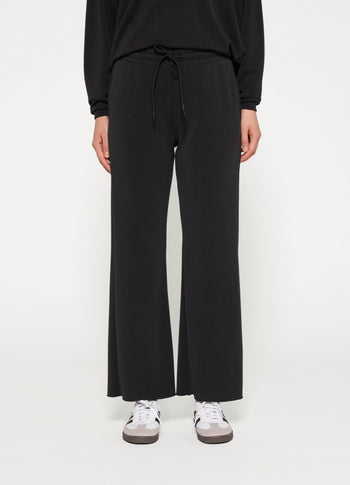 flared jogger scuba | black