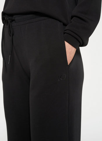 flared jogger scuba | black