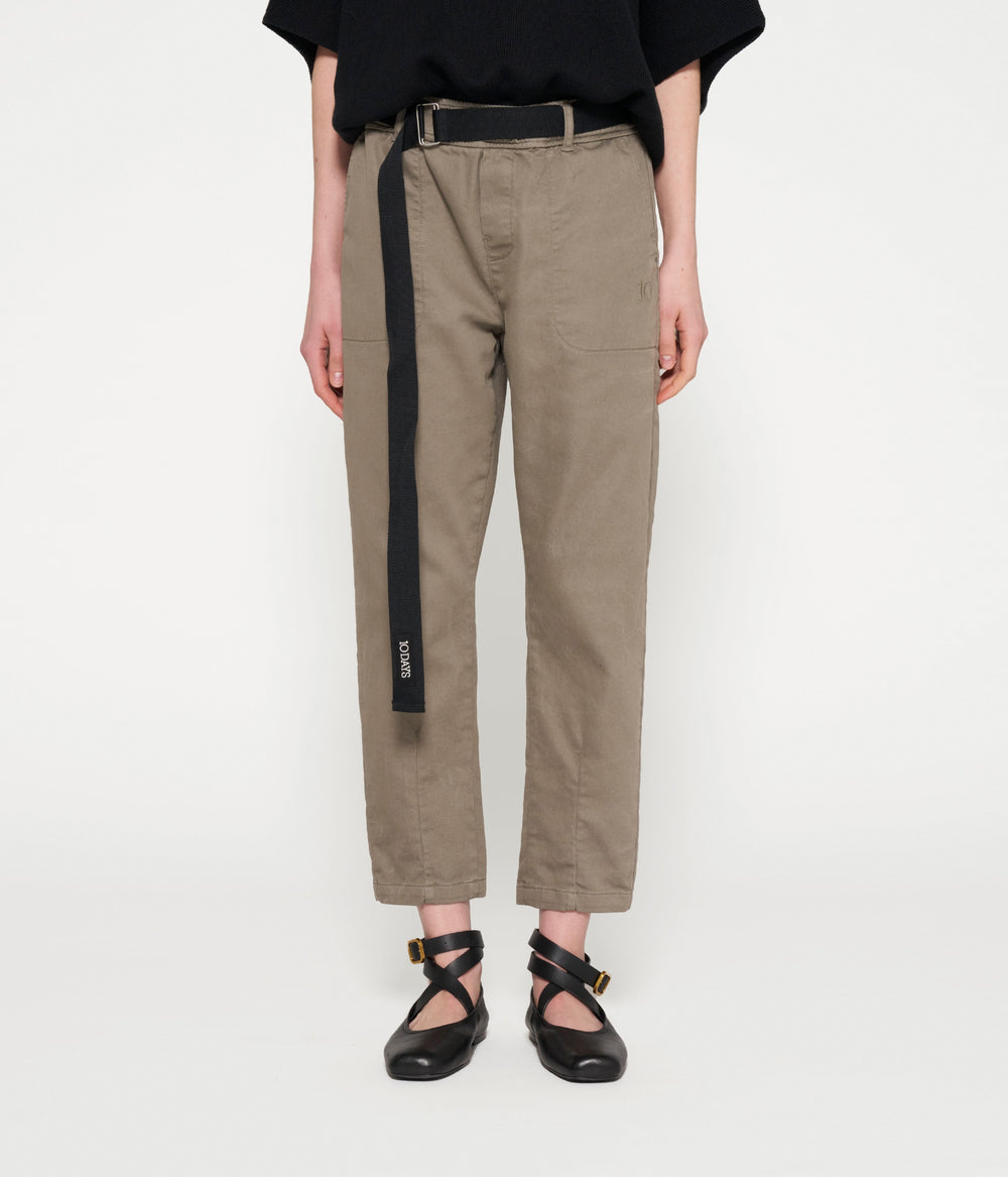 belted pants jog denim | sage