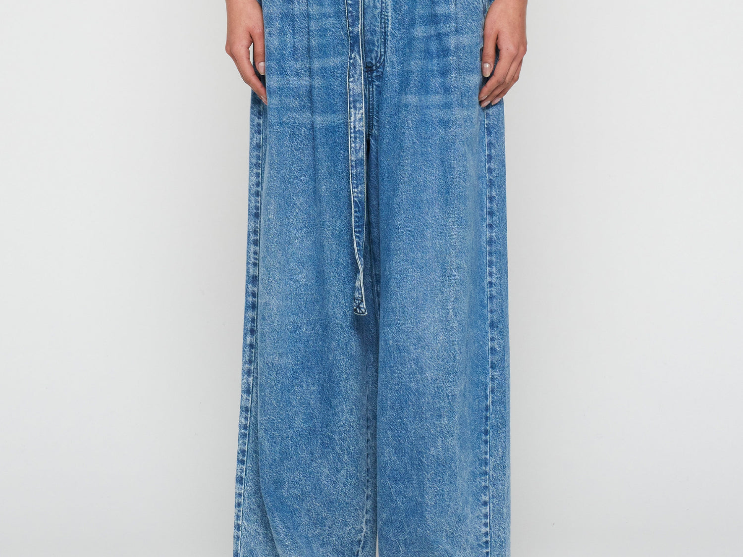 flowy denim pants | blue denim