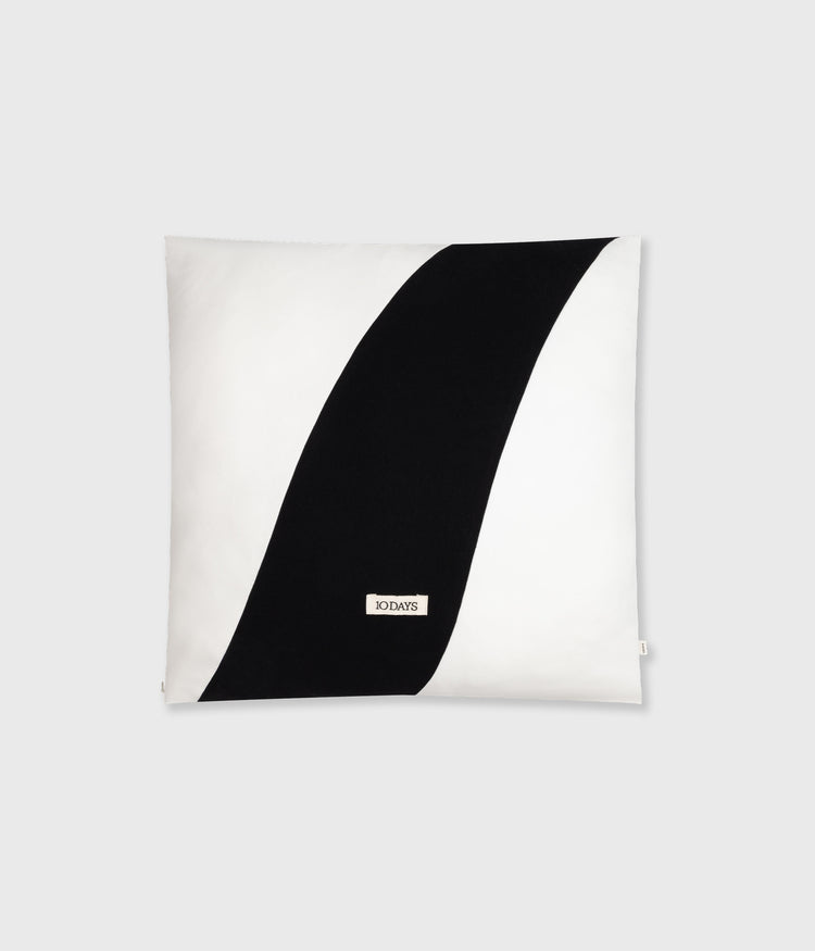 pillow double stripe 50x50 | ecru/black