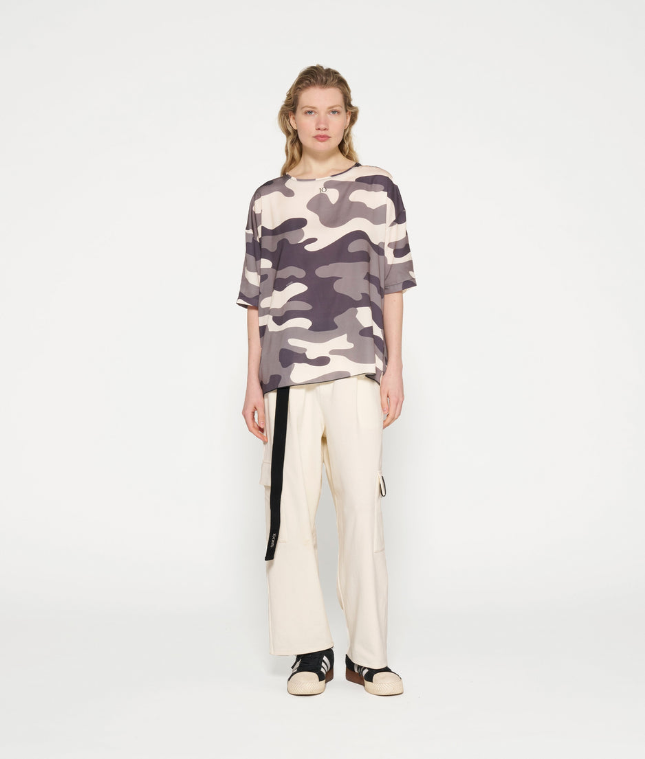 tee blouse camo | sage