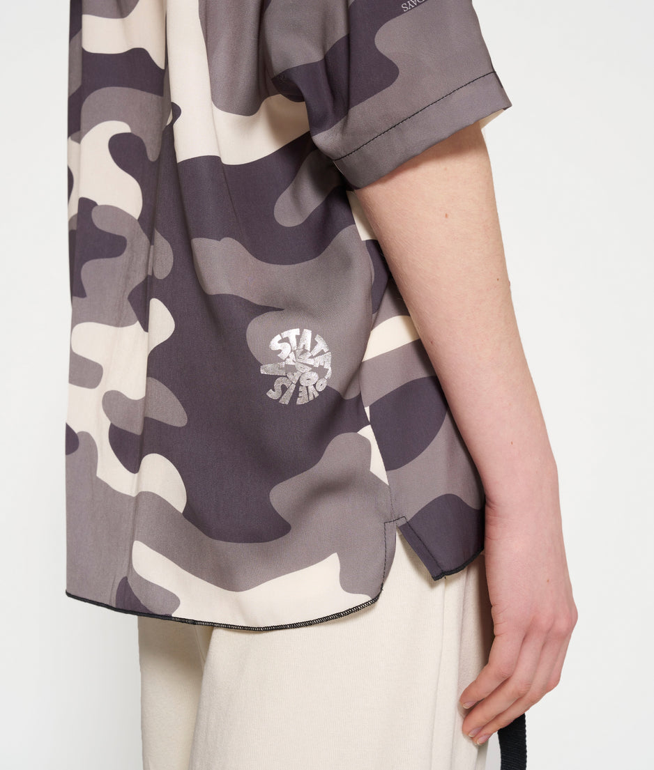 tee blouse camo | sage