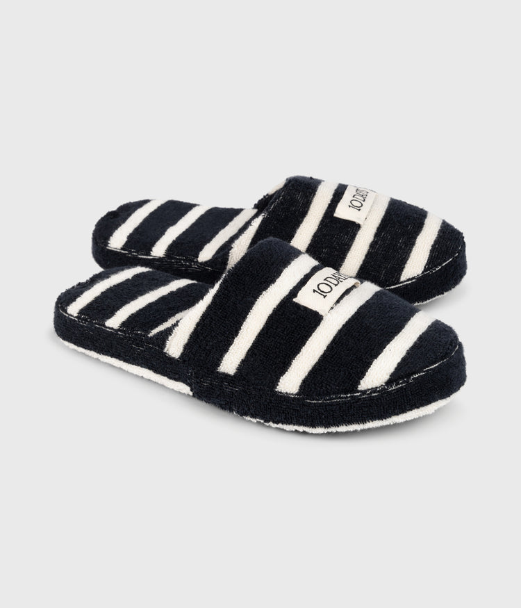 slippers stripes | black/ecru