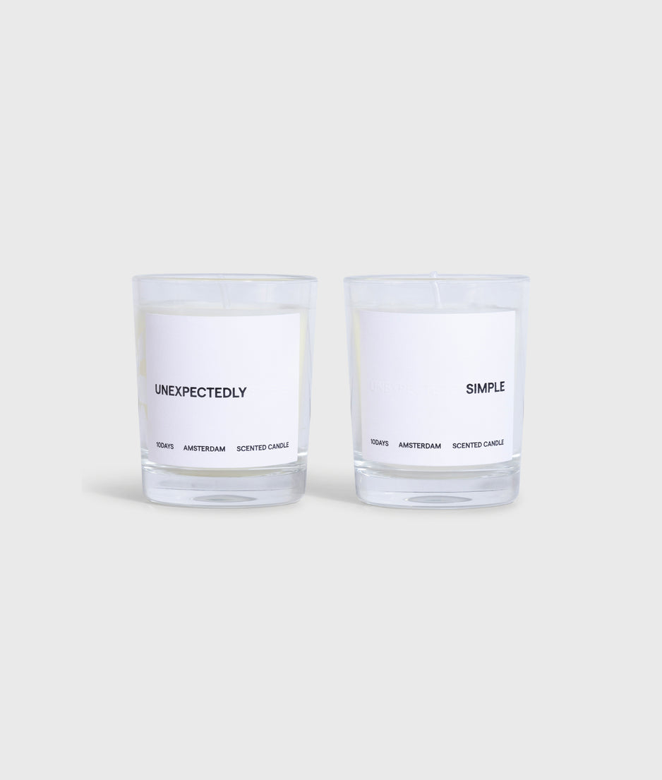 unexpectedly simple scented candle set | multicolor