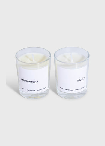 unexpectedly simple scented candle set | multicolor