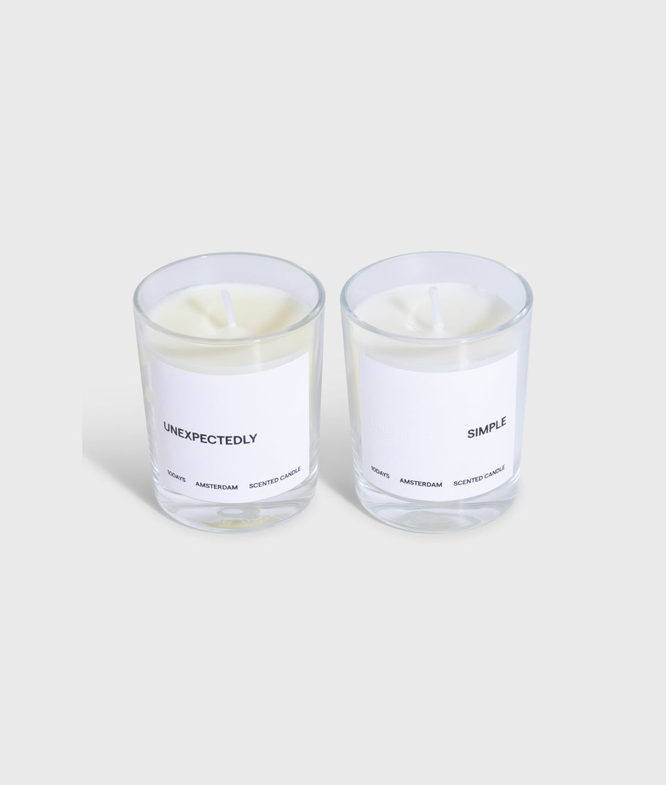 unexpectedly simple scented candle set | multicolor