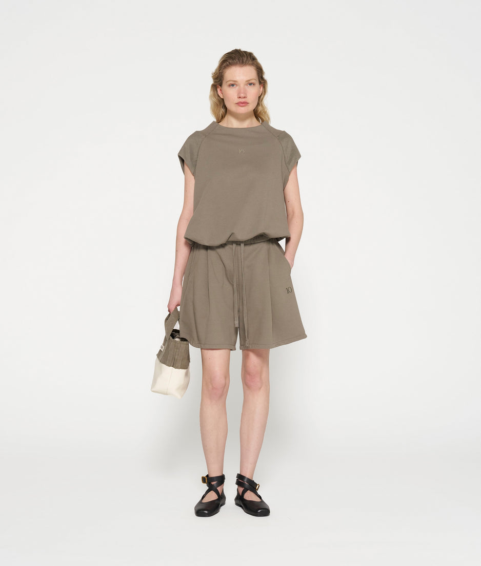 sleeveless balloon sweater | sage