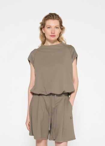 sleeveless balloon sweater | sage