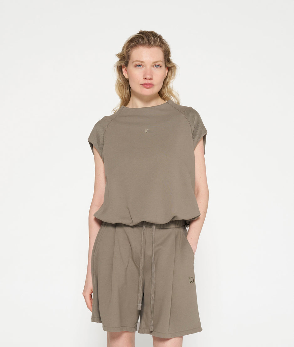 sleeveless balloon sweater | sage