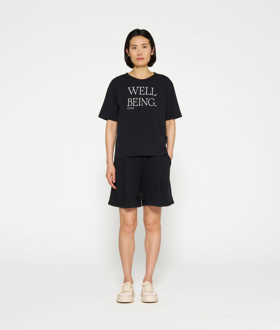 cotton tee well being | black