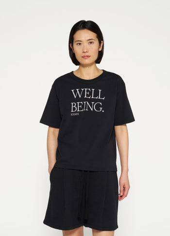 cotton tee well being | black