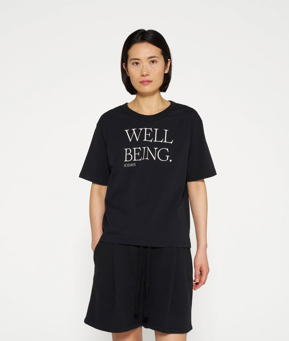 cotton tee well being | black