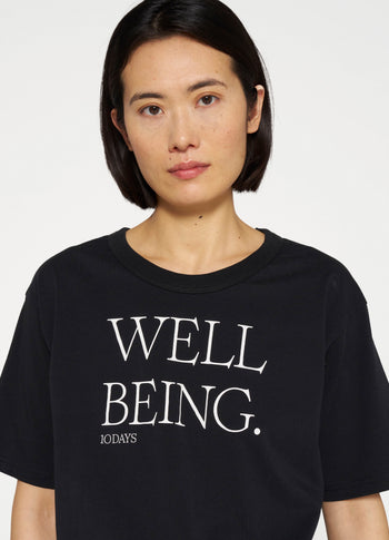 cotton tee well being | black