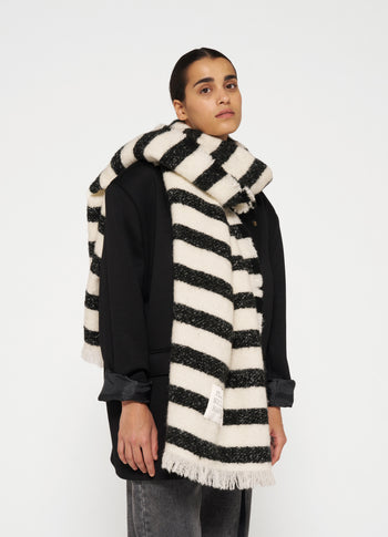 scarf stripes | ecru/black