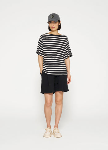 short sleeve tee stripes | black/light natural