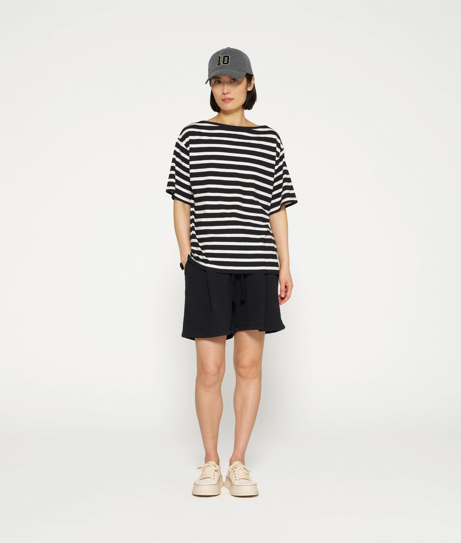 short sleeve tee stripes | black/light natural