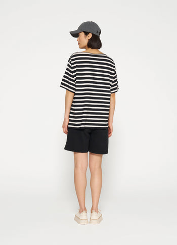 short sleeve tee stripes | black/light natural