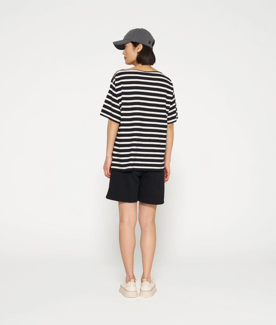 short sleeve tee stripes | black/light natural