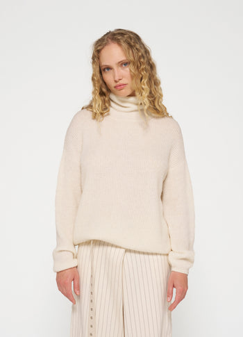 coll sweater soft knit | ecru