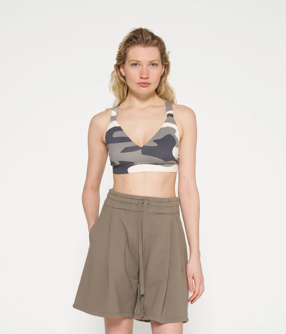 sporty bra camo | sage