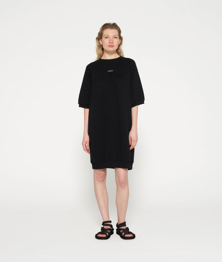 short sleeve sweat dress | black