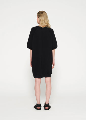 short sleeve sweat dress | black