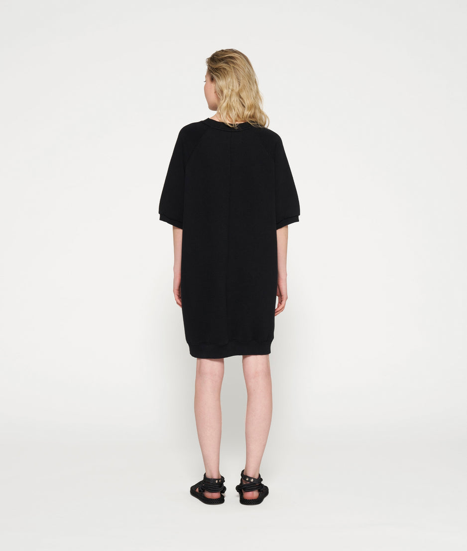 short sleeve sweat dress | black