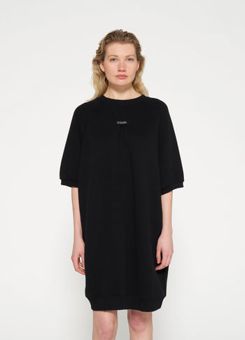 short sleeve sweat dress | black