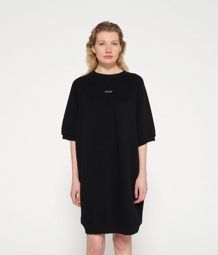 short sleeve sweat dress | black