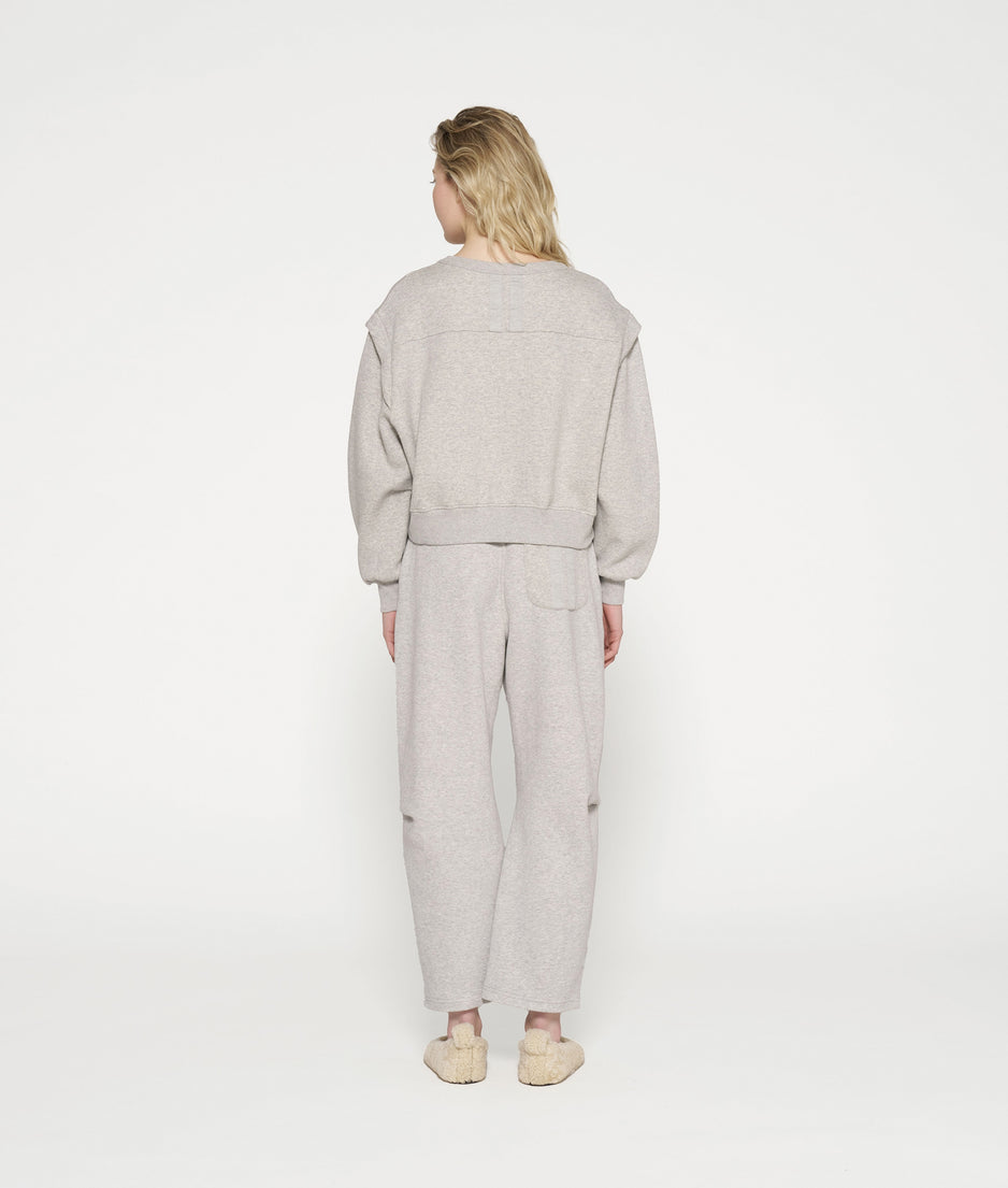 texture fleece jogger | light grey melee