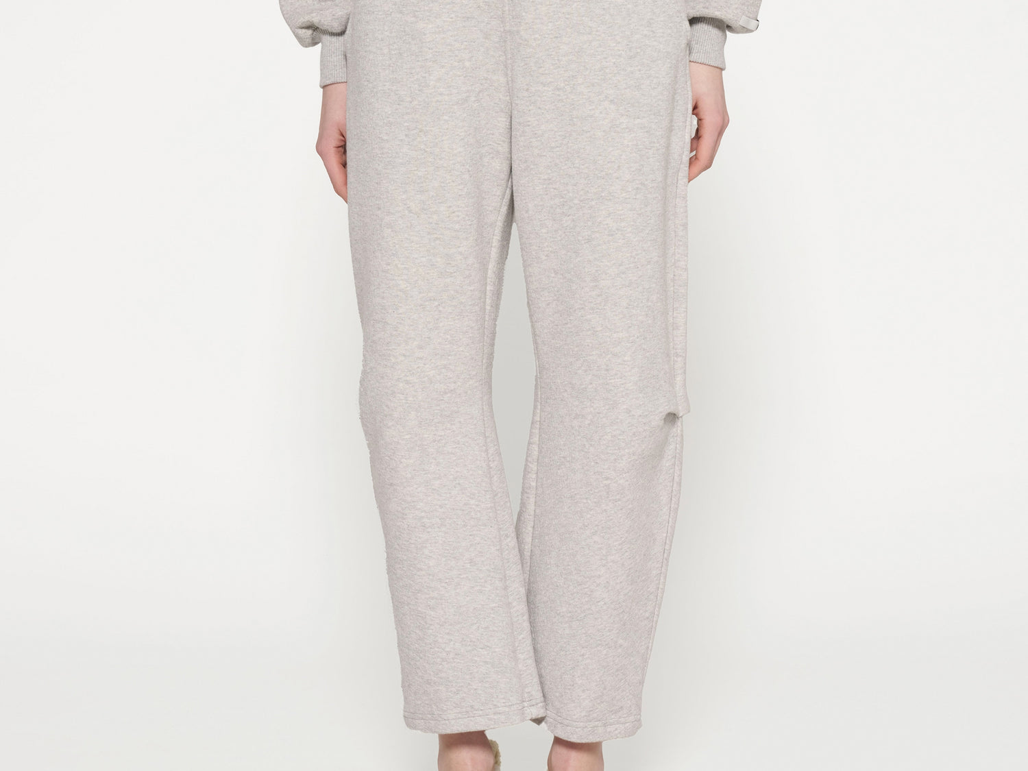 texture fleece jogger | light grey melee