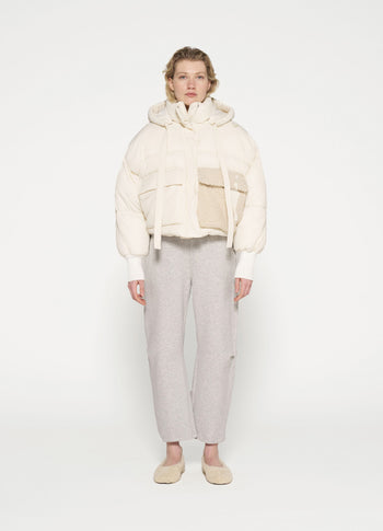 short puffer jacket | light natural