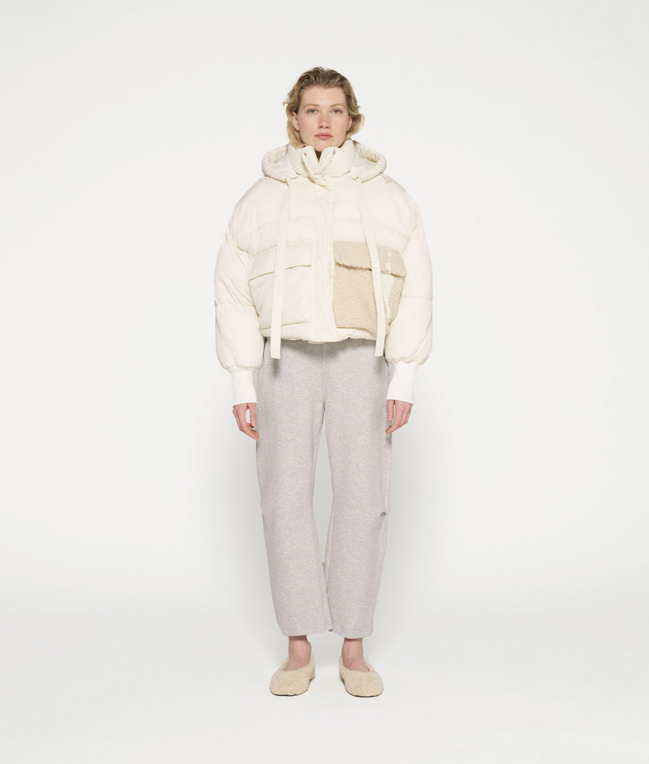 short puffer jacket | light natural