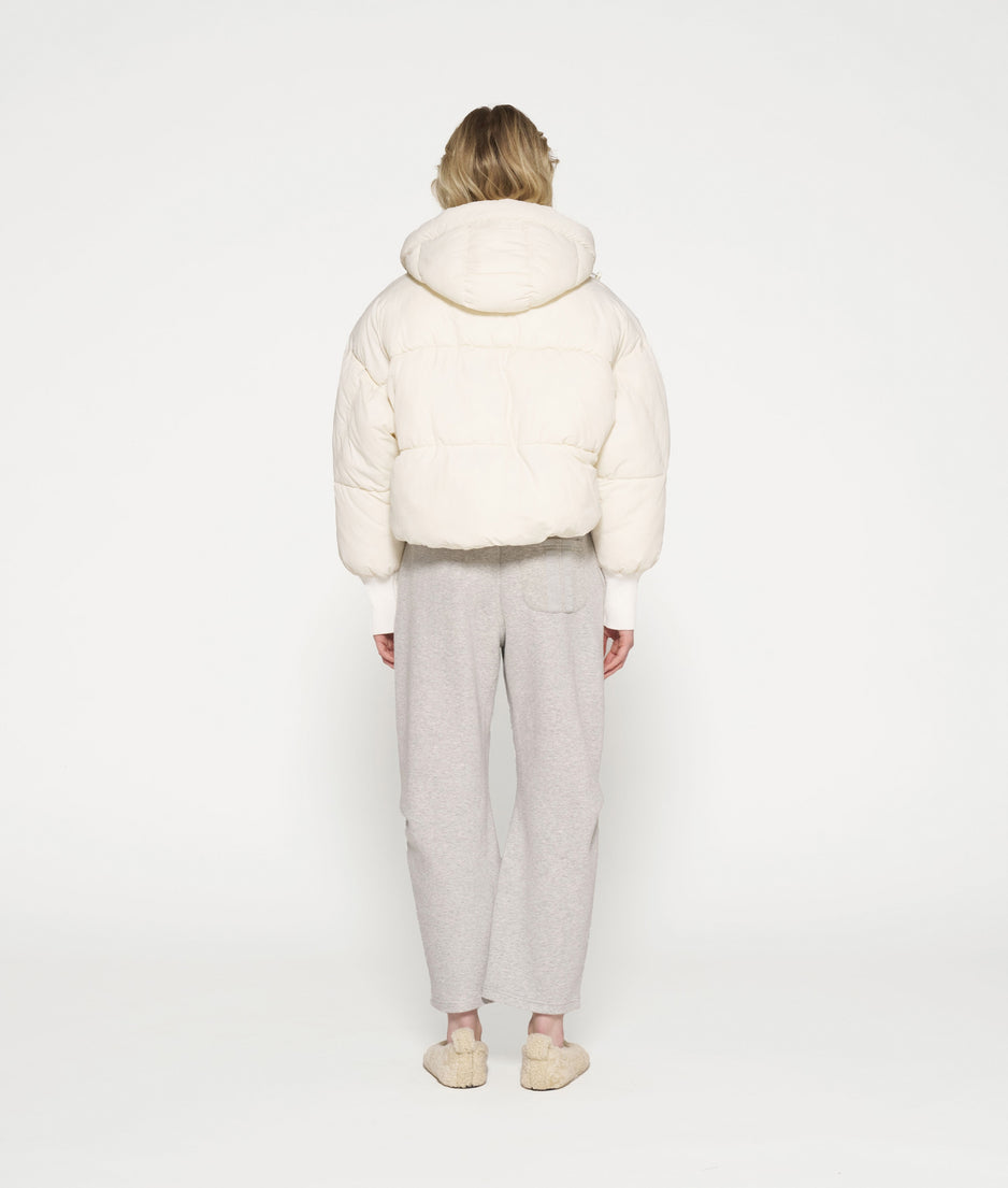 short puffer jacket | light natural