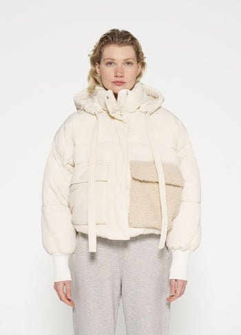 short puffer jacket | light natural