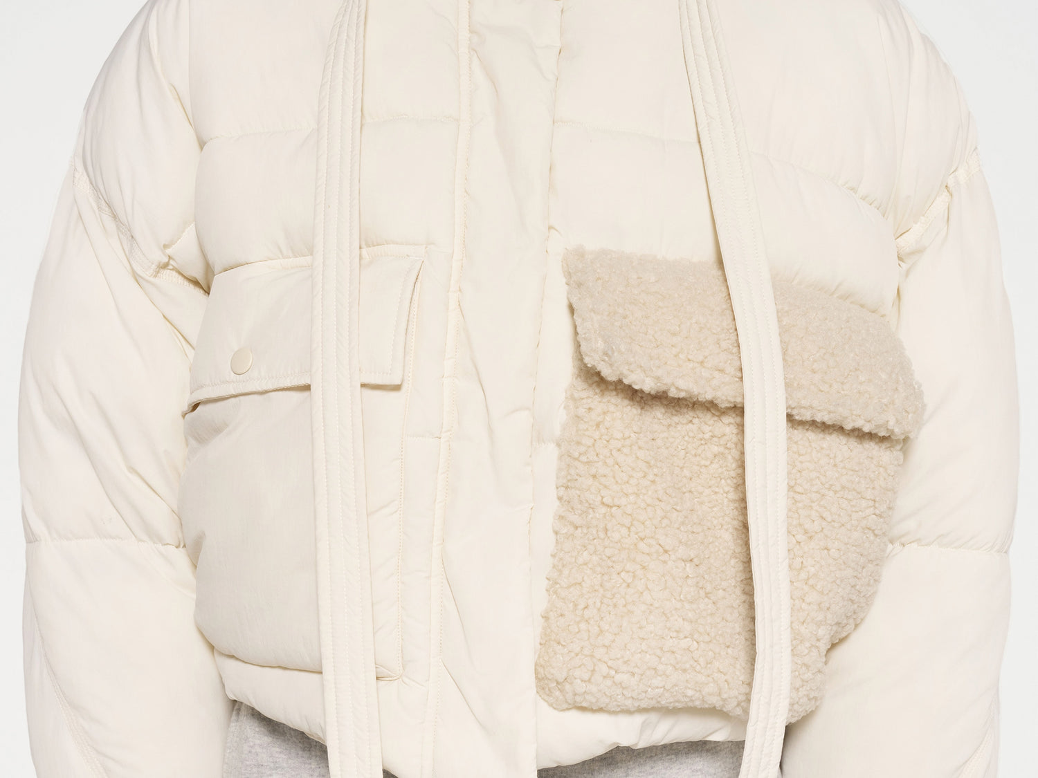 short puffer jacket | light natural