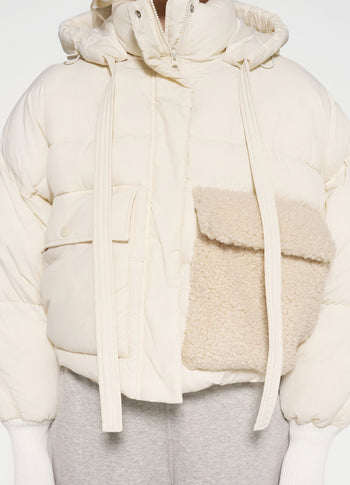 short puffer jacket | light natural