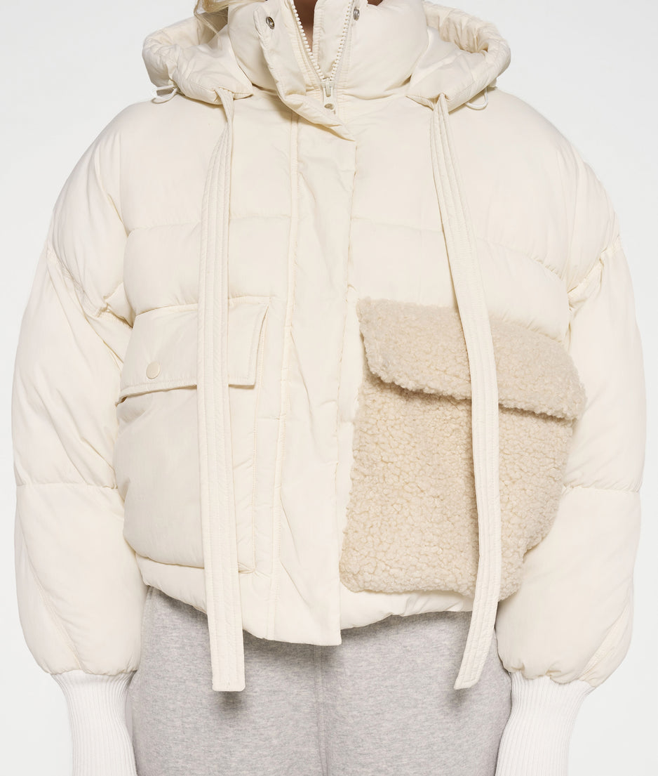 short puffer jacket | light natural