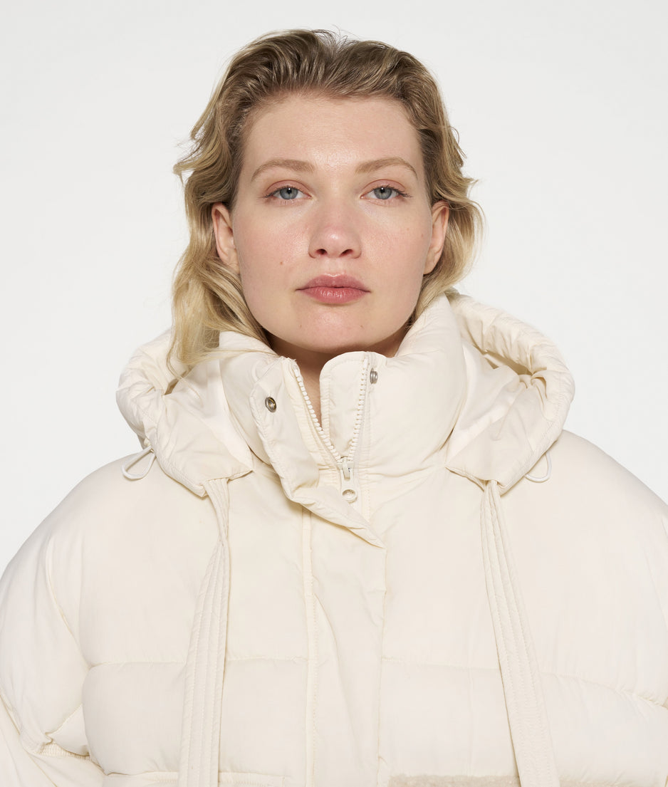 short puffer jacket | light natural