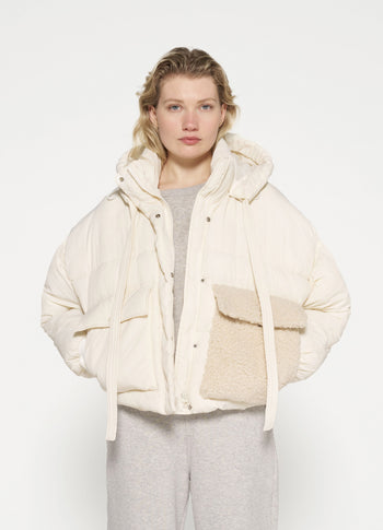 short puffer jacket | light natural